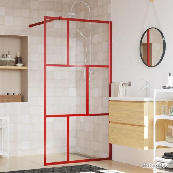 Paroi de douche avec verre ESG transparent rouge 100x195 cm alsavelo