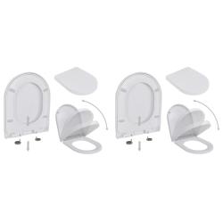Abattant WC avec frein de chute 2 pcs Plastique Blanc