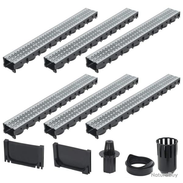 Caniveaux de drainage 6 pcs Acier galvanis� 6 m