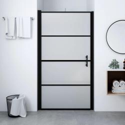Porte de douche verre tremp&eacute; d&eacute;poli 81x195 cm noir
