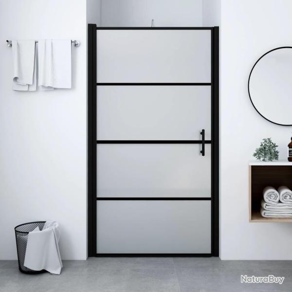 Porte de douche verre tremp� d�poli 81x195 cm noir