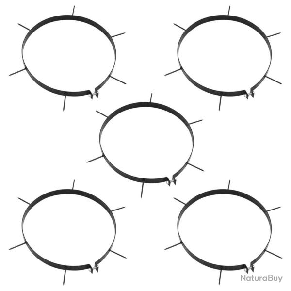 Colliers a�rateurs de pelouse 5 pcs avec pointes � 30 cm fer alsavelo