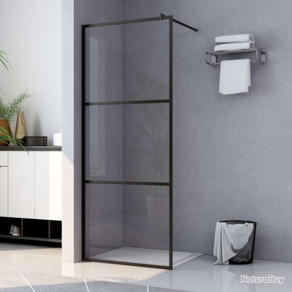 Paroi de douche � l'italienne � verre ESG Noir 80x195 cm alsavelo