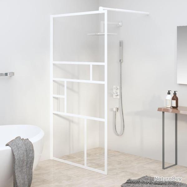 Paroi de douche 100x195 cm ESG Verre Blanc alsavelo