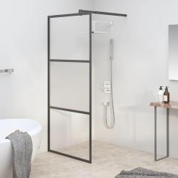 Paroi de douche 80x195 cm Verre ESG demi-d&eacute;poli Noir