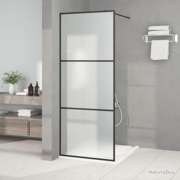 Paroi de douche Noir 80x195 cm Verre ESG d�poli alsavelo
