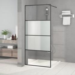 Paroi de douche Noir 90x195 cm Verre ESG demi-d&eacute;poli