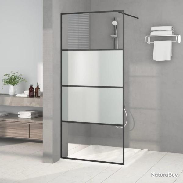 Paroi de douche Noir 90x195 cm Verre ESG demi-d�poli