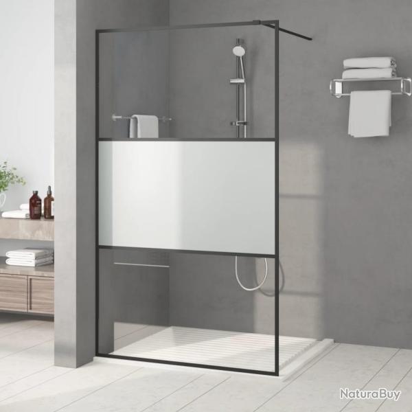 Paroi de douche Noir 115x195 cm Verre ESG demi-d�poli alsavelo