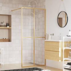 Paroi de douche avec verre ESG transparent dor&eacute; 80x195 cm