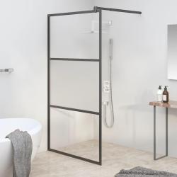 Paroi de douche 115x195 cm Verre ESG demi-d&eacute;poli Noir