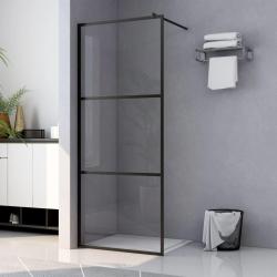 Paroi de douche &agrave; l'italienne &agrave; verre ESG Noir 100x195 cm