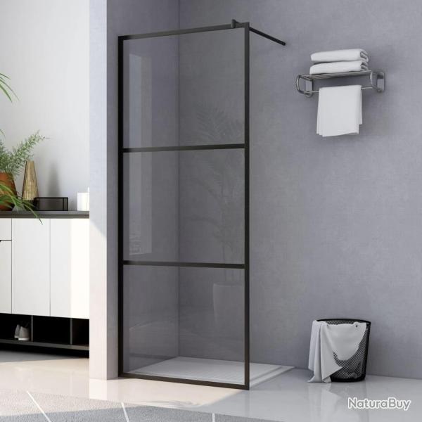 Paroi de douche � l'italienne � verre ESG Noir 100x195 cm alsavelo