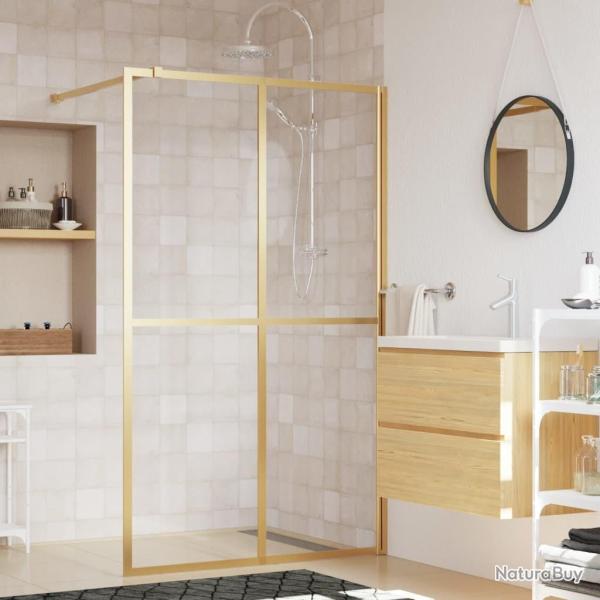 Paroi de douche avec verre ESG transparent dor� 118x195 cm alsavelo