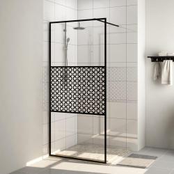 Paroi de douche avec verre ESG transparent 100x195 cm Noir