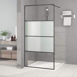 Paroi de douche Noir 100x195 cm Verre ESG demi-d&eacute;poli