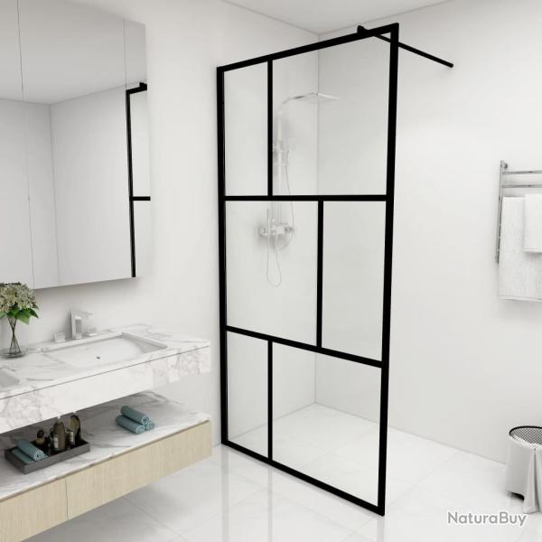 Paroi de douche � l'italienne avec verre tremp� Noir 100x195 cm
