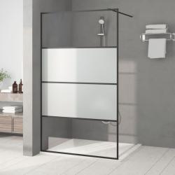 Paroi de douche Noir 115x195 cm Verre ESG demi-d&eacute;poli