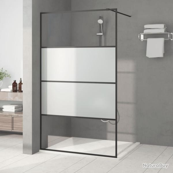 Paroi de douche Noir 115x195 cm Verre ESG demi-d�poli alsavelo