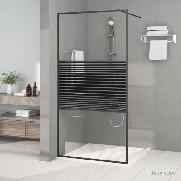 Paroi de douche Noir 100x195 cm Verre ESG transparent