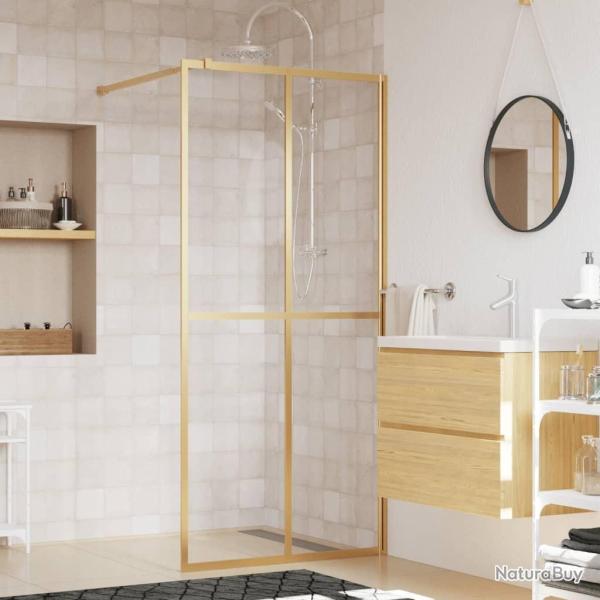 Paroi de douche avec verre ESG transparent dor� 90x195 cm