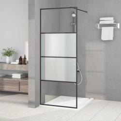 Paroi de douche Noir 80x195 cm Verre ESG demi-d&eacute;poli