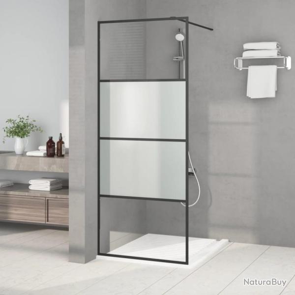 Paroi de douche Noir 80x195 cm Verre ESG demi-d�poli alsavelo