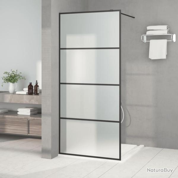 Paroi de douche Noir 90x195 cm Verre ESG d�poli alsavelo