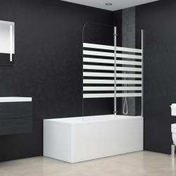 Enclos de bain 120x140 cm Verre tremp&eacute; Rayures