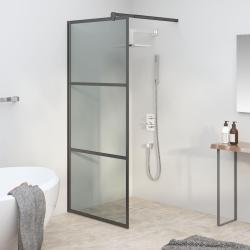 Paroi de douche 90x195 cm Verre ESG fonc&eacute; Noir