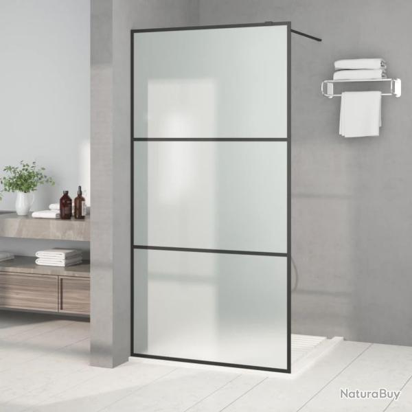 Paroi de douche Noir 100x195 cm Verre ESG d�poli