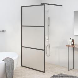 Paroi de douche 100x195 cm Verre ESG d&eacute;poli Noir alsavelo