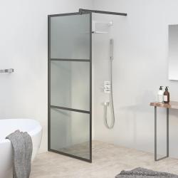Paroi de douche 80x195 cm Verre ESG fonc&eacute; Noir alsavelo