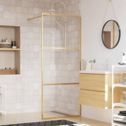 Paroi de douche avec verre ESG transparent dor&eacute; 80x195 cm alsavelo
