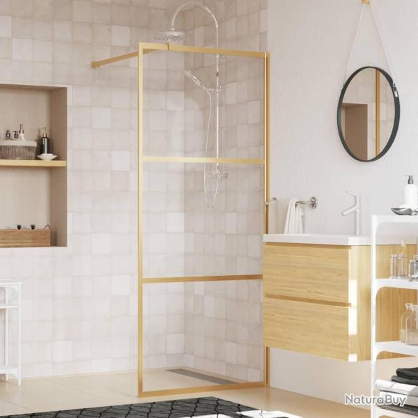 Paroi de douche avec verre ESG transparent dor� 80x195 cm alsavelo