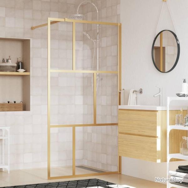 Paroi de douche avec verre ESG transparent dor� 100x195 cm
