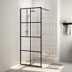 Paroi de douche avec verre ESG transparent 80x195 cm Noir alsavelo