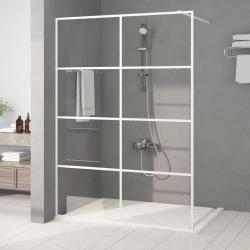 Paroi de douche Blanc 140x195 cm Verre ESG transparent