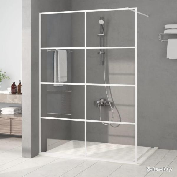 Paroi de douche Blanc 140x195 cm Verre ESG transparent alsavelo