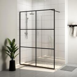 Paroi de douche avec verre ESG transparent 140x195 cm Noir alsavelo