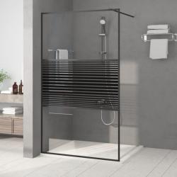 Paroi de douche Noir 115x195 cm Verre ESG transparent
