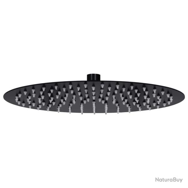 Pomme de douche pluie Acier inoxydable 30 cm Ronde Noir alsavelo