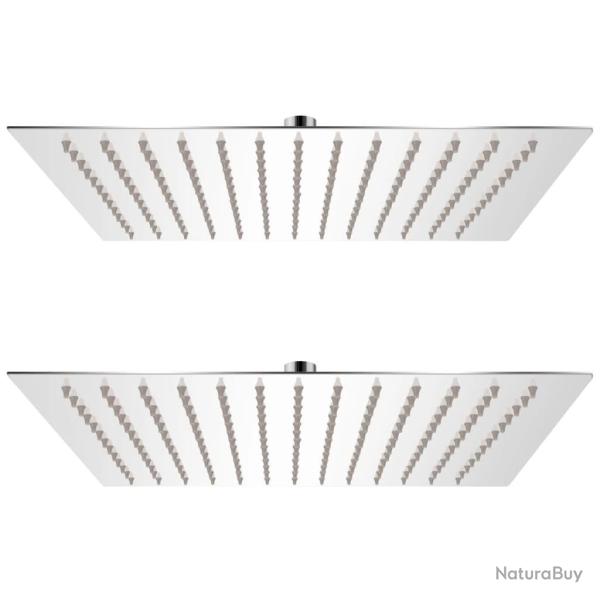 Pomme de douche plongeante 2 pcs Acier inoxydable 25x25 cm alsavelo