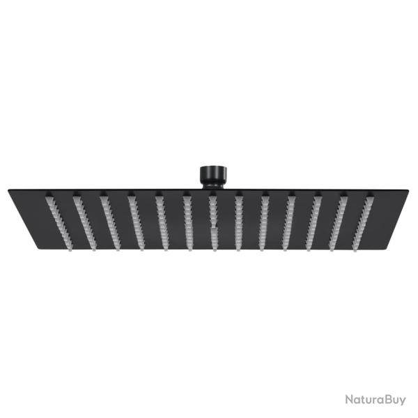 Pomme de douche pluie Acier inoxydable 40x40 cm Carr�e Noir alsavelo