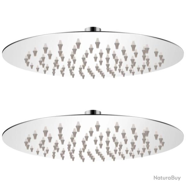 Pomme de douche plongeante 2 pcs Acier inoxydable � 20 cm alsavelo