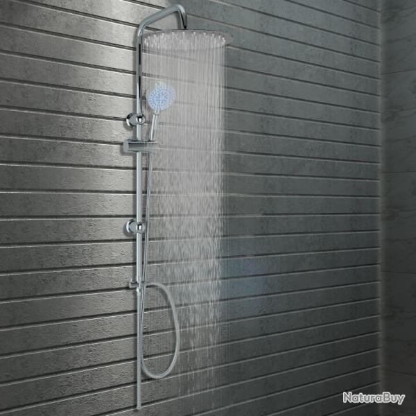 Ensemble de douche � deux t�tes avec douchette Acier inoxydable