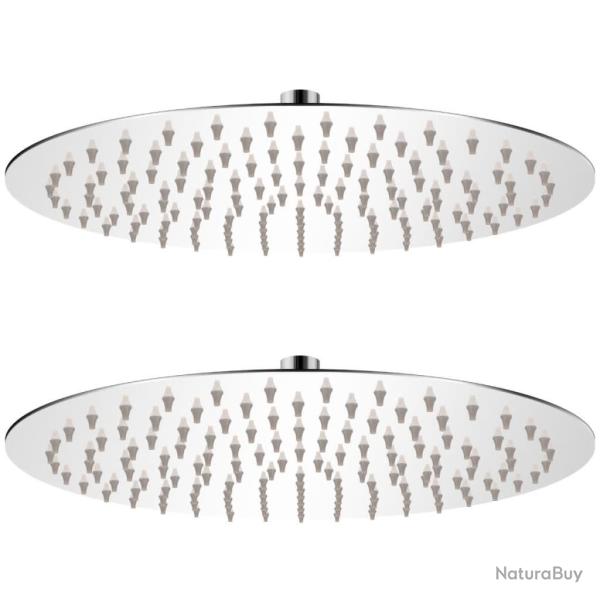 Pomme de douche plongeante 2 pcs Acier inoxydable � 30 cm alsavelo