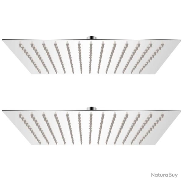 Pomme de douche plongeante 2 pcs 30x30 cm Acier inoxydable alsavelo