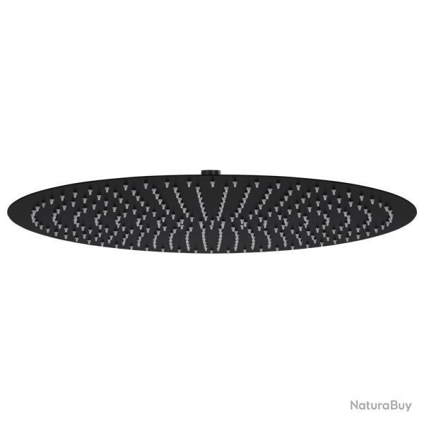Pomme de douche pluie Acier inoxydable 50 cm Ronde Noir