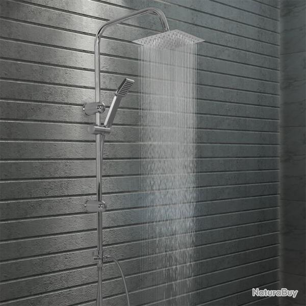 Ensemble de douche � deux t�tes avec douchette Acier inoxydable